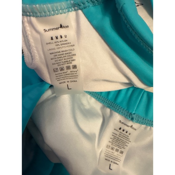 NEW Summer Mae Turquoise‎ Flowy Halter 2pc Swimdress Tankini w/ Shorts, Large - Picture 6 of 6